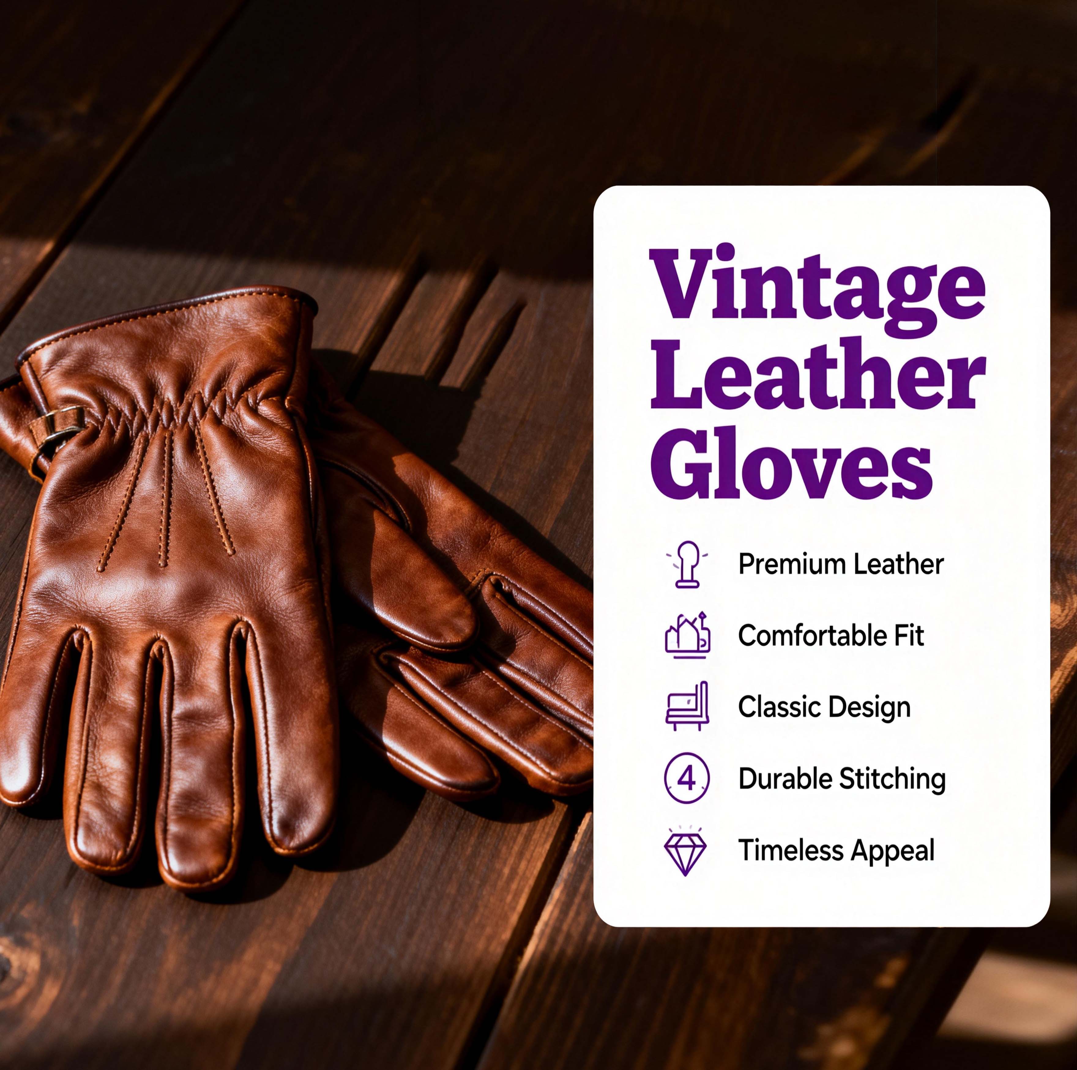 Tropical Skull Style Distressed Leather Gorilla Graphic Work Gloves