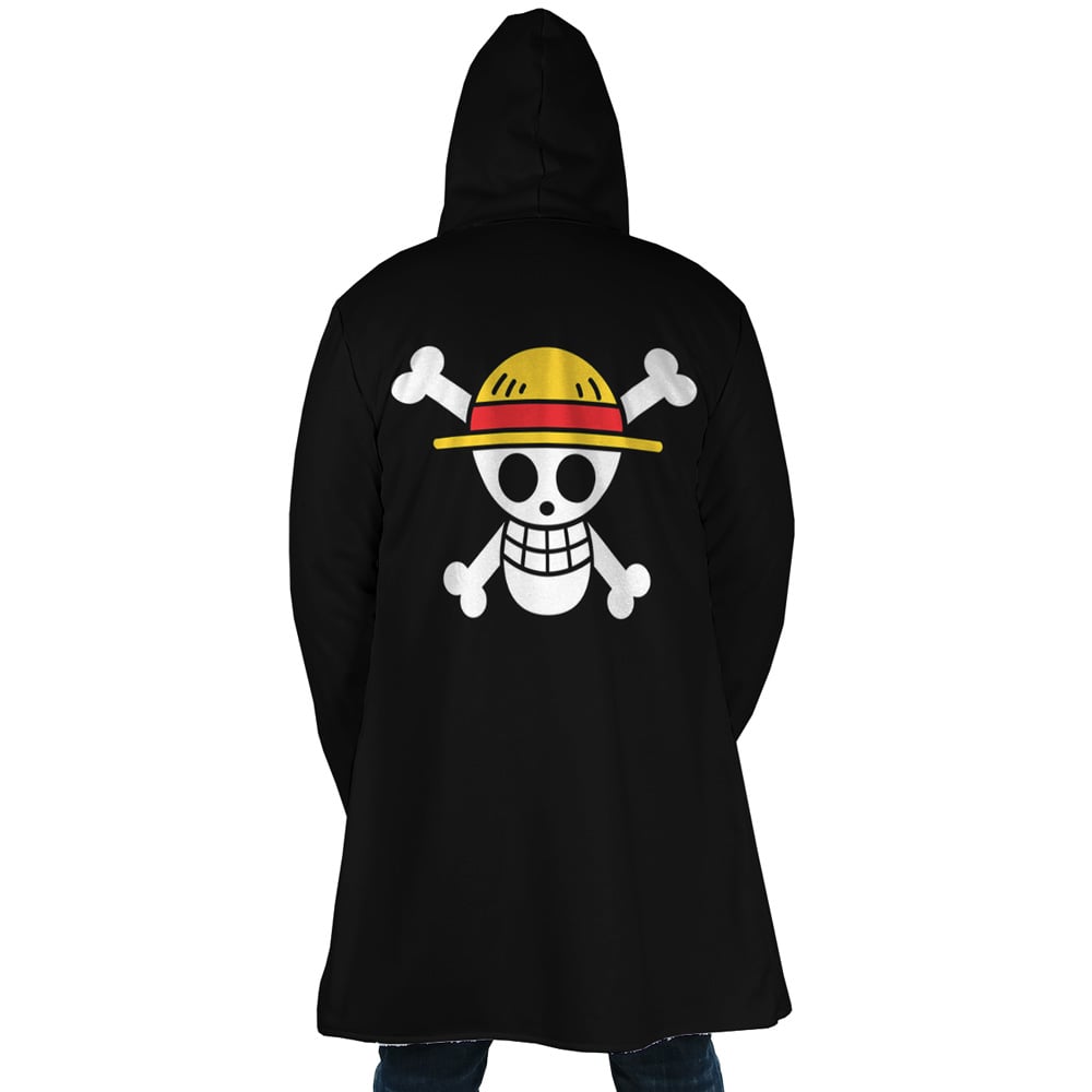 Black Straw Hat Jolly Roger One Piece Dream Cloak Coat
