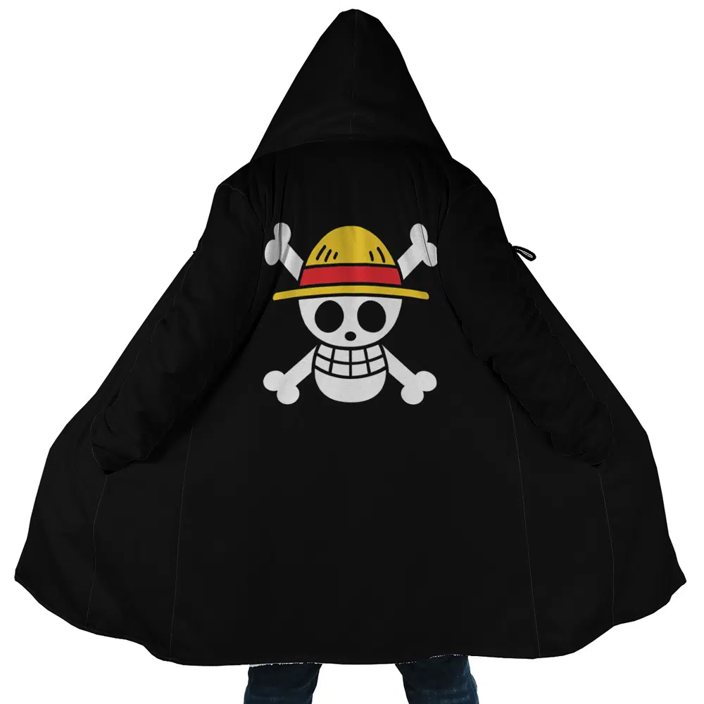 Black Straw Hat Jolly Roger One Piece Dream Cloak Coat