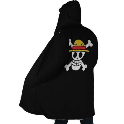 Black Straw Hat Jolly Roger One Piece Dream Cloak Coat