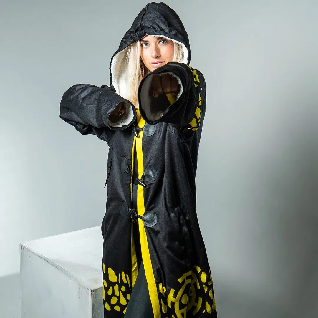 Black Trafalgar D. Water Law Punk Hazard One Piece Dream Cloak Coat