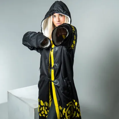 Black Trafalgar D. Water Law Punk Hazard One Piece Dream Cloak Coat