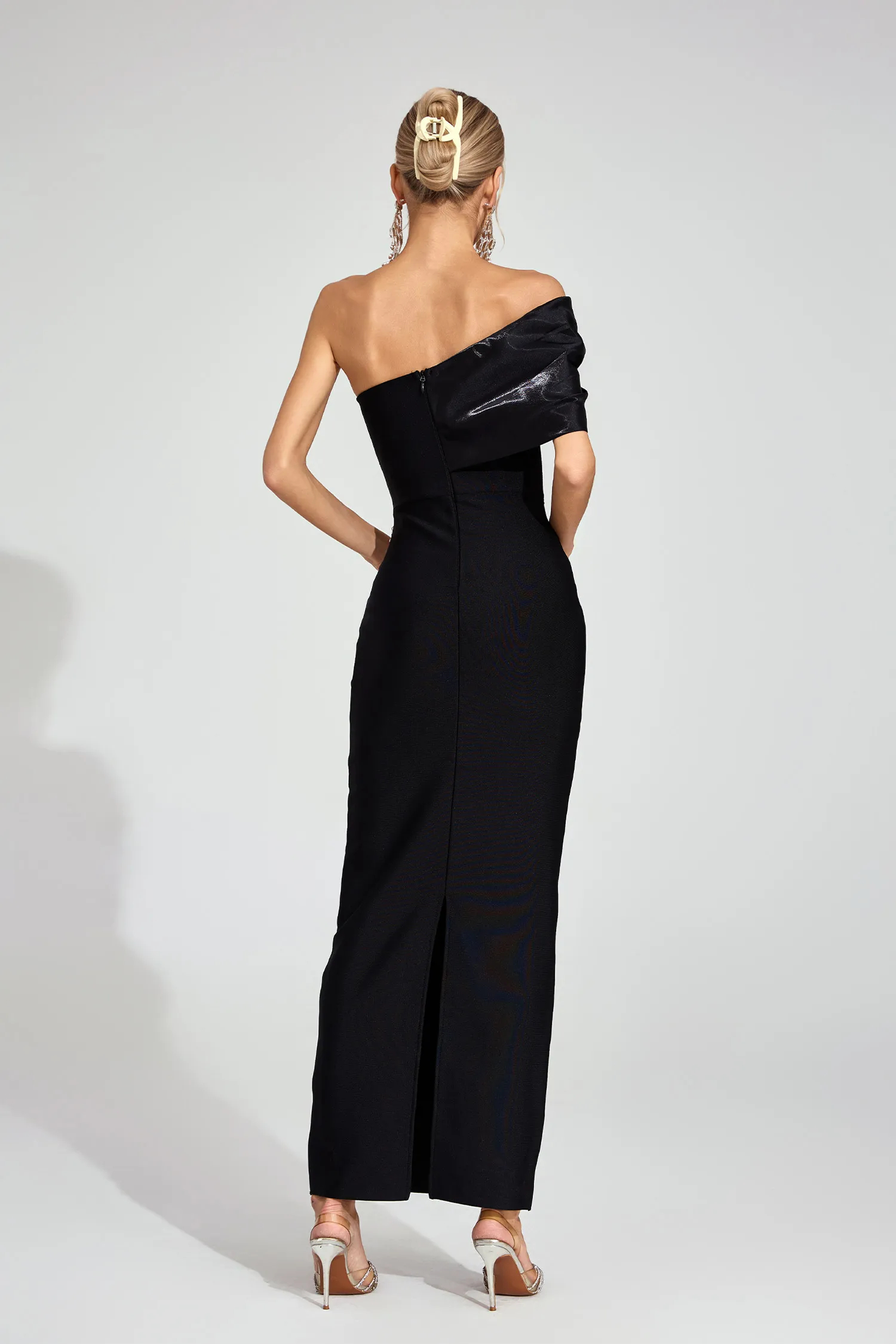 Ashlyn Black One-Shoulder Dress