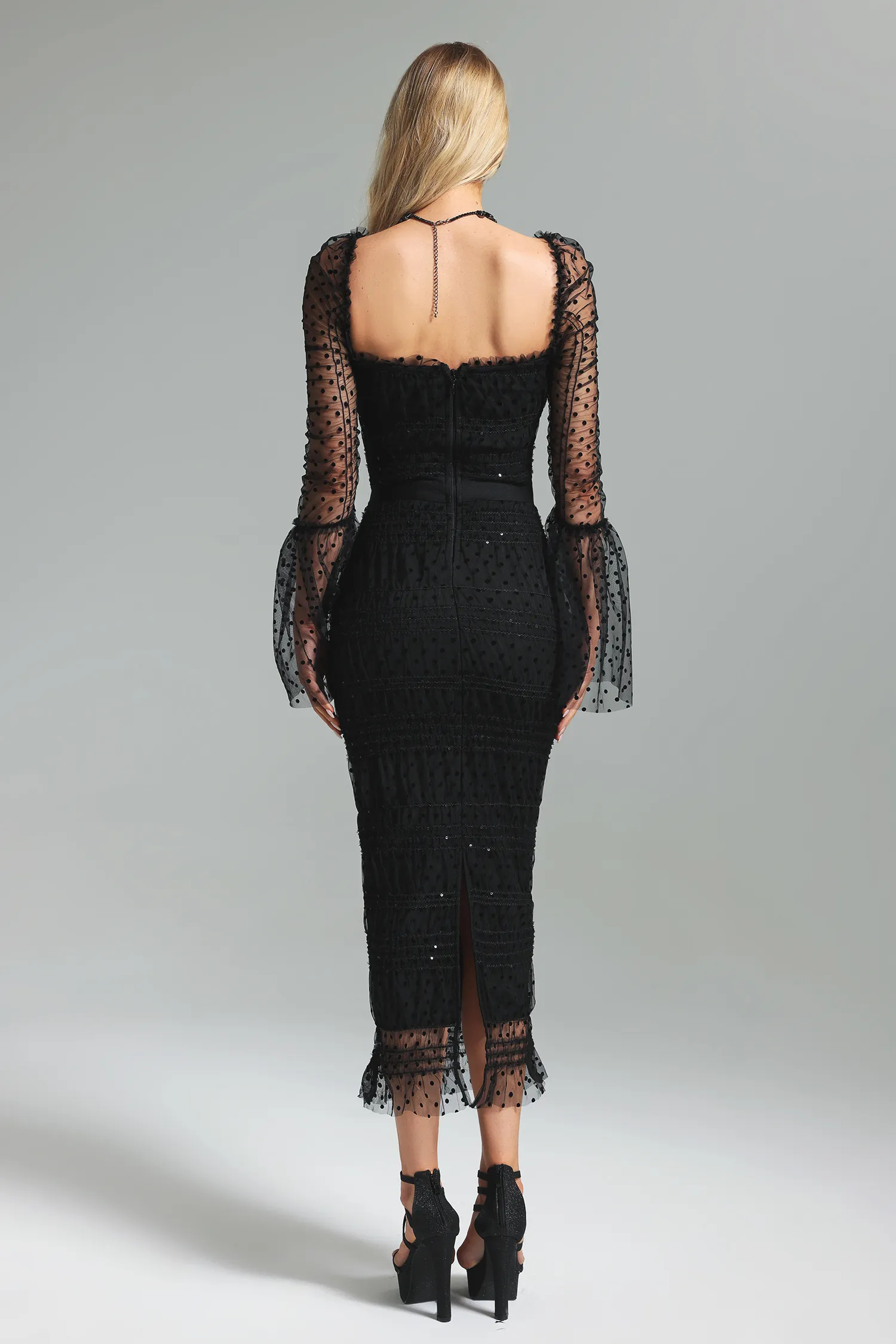 Anaya  Square neck fitted waist dress