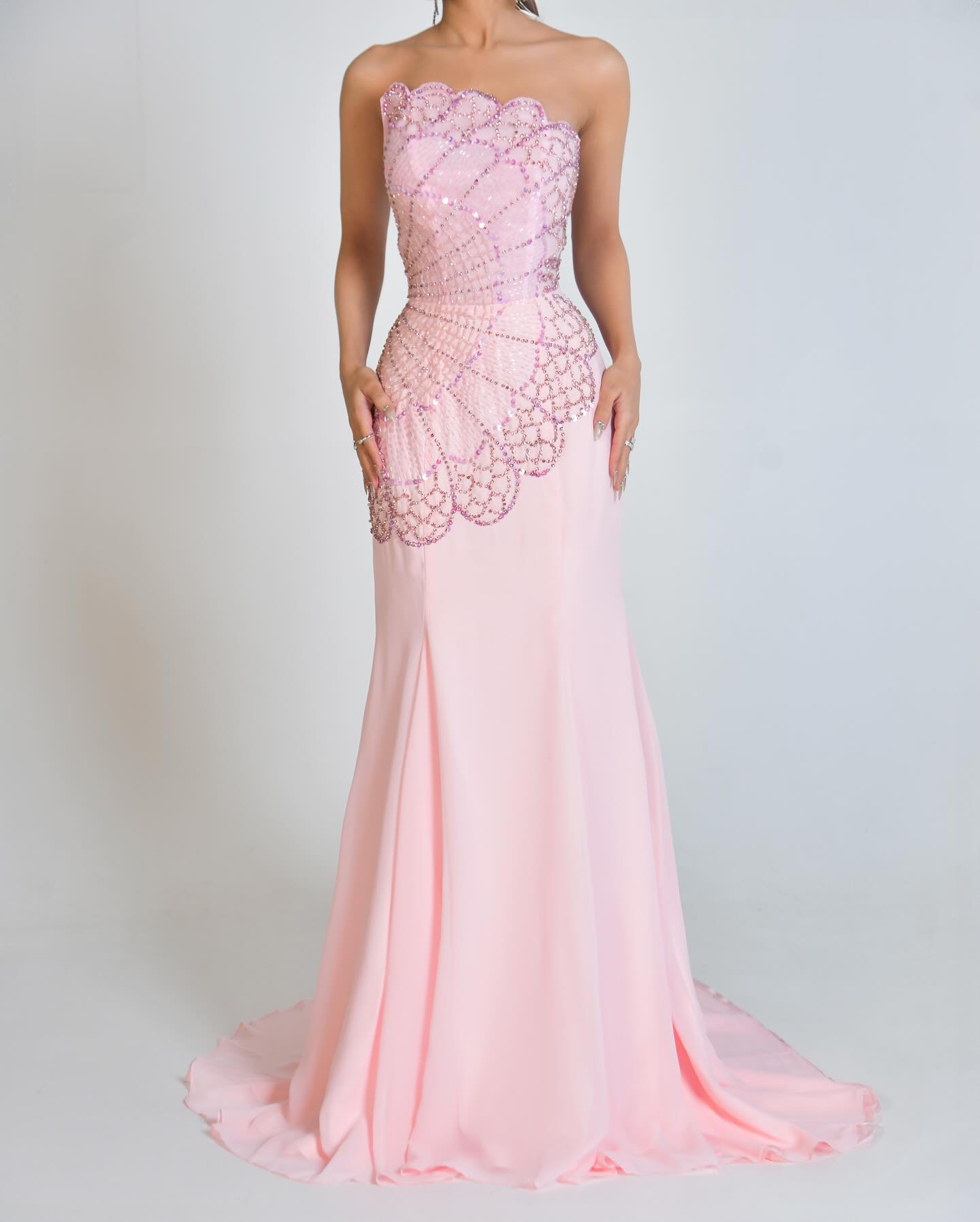 Ayla Pink Strapless Dress