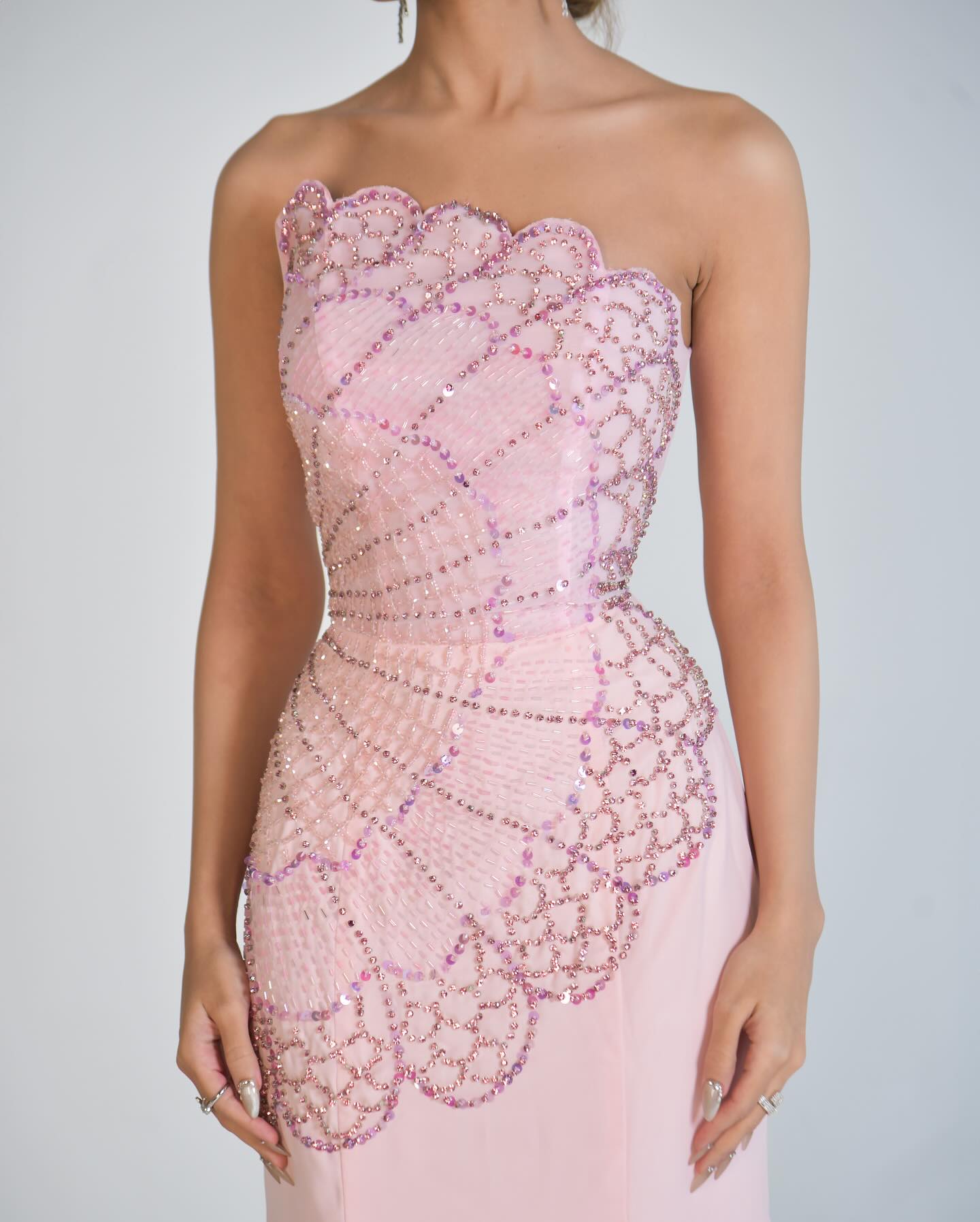 Ayla Pink Strapless Dress