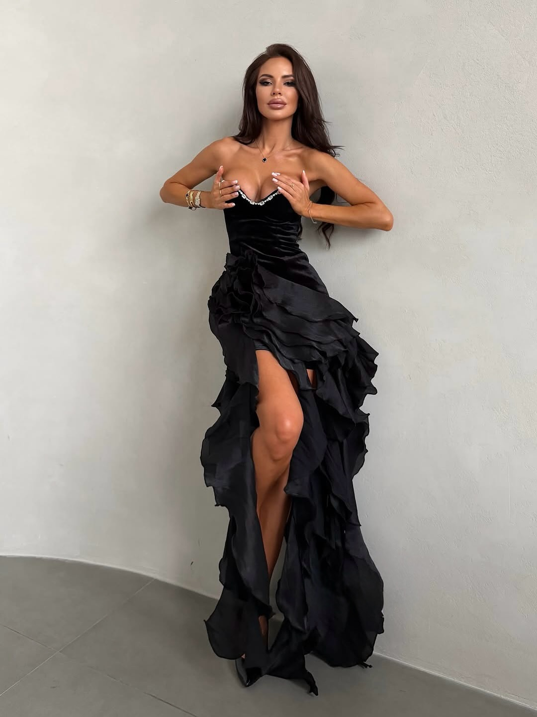 Amaya Strapless ruffled mini skirt