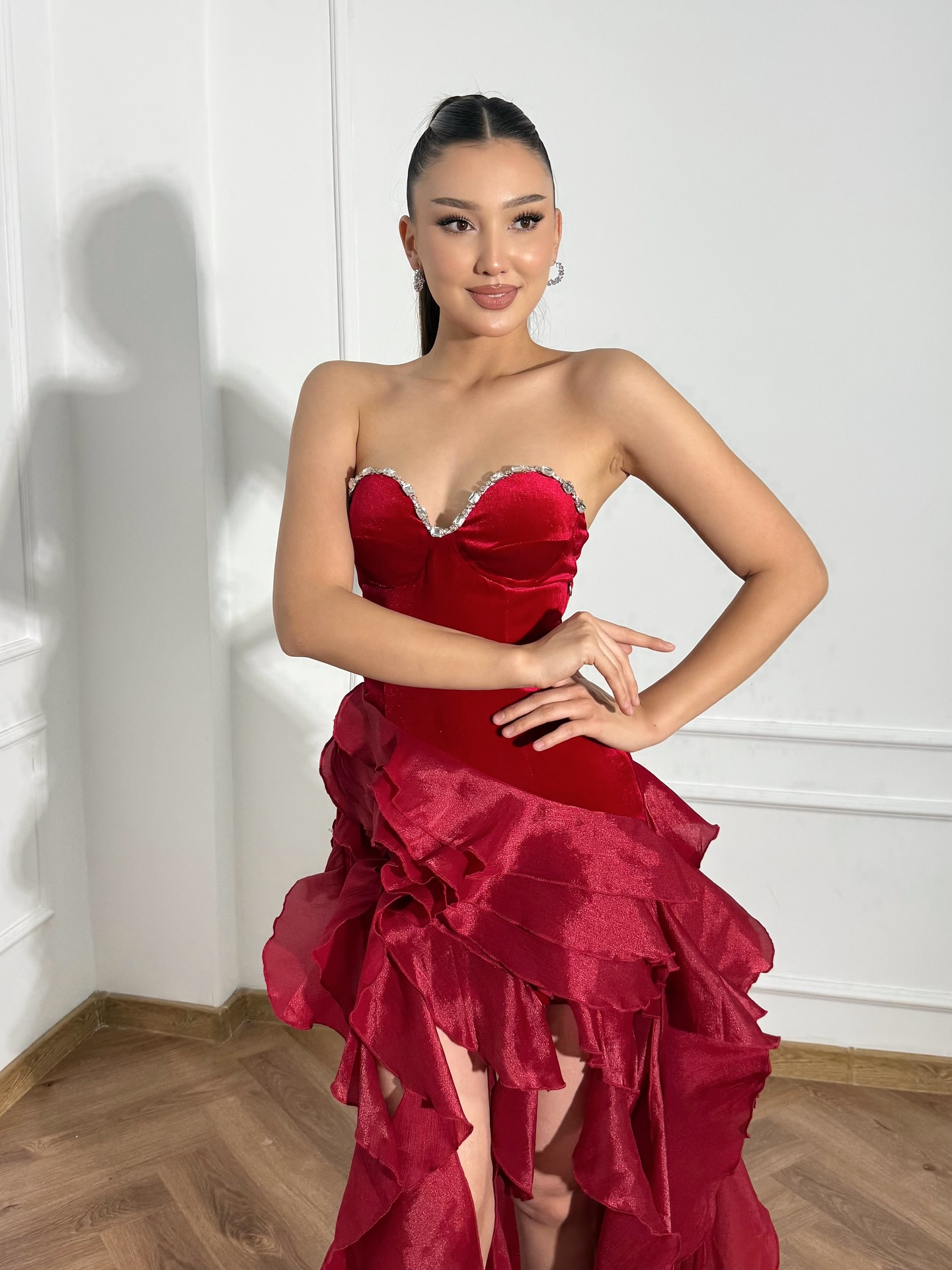 Amaya Strapless ruffled mini skirt