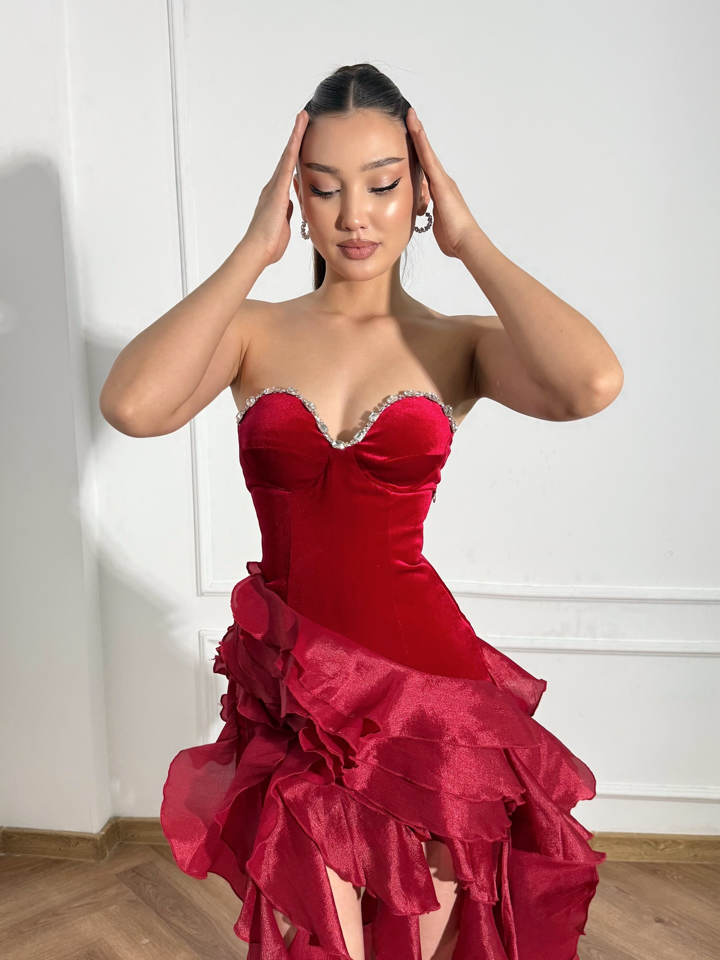 Amaya Strapless ruffled mini skirt