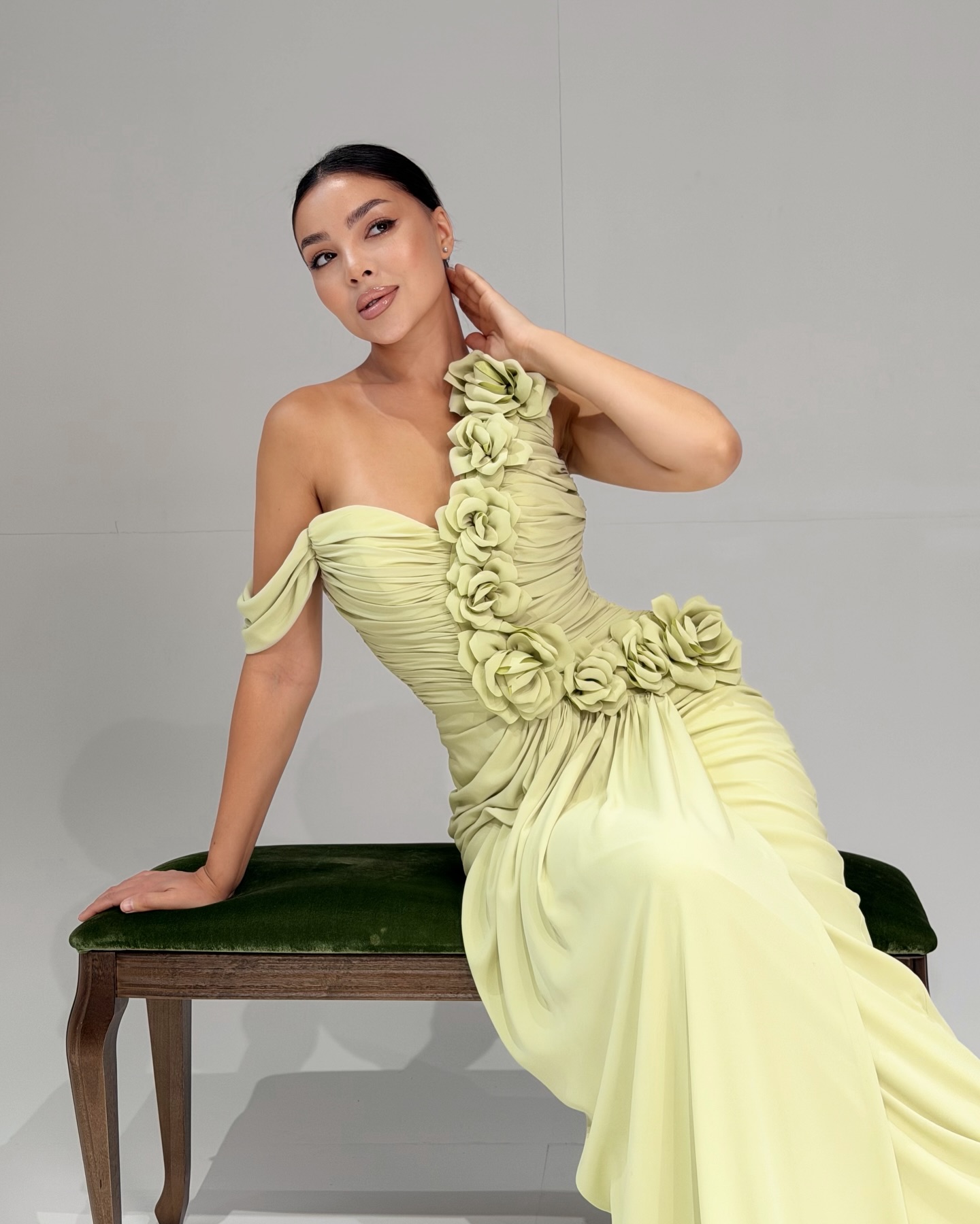 Ayla Yellow V-Neck Dress