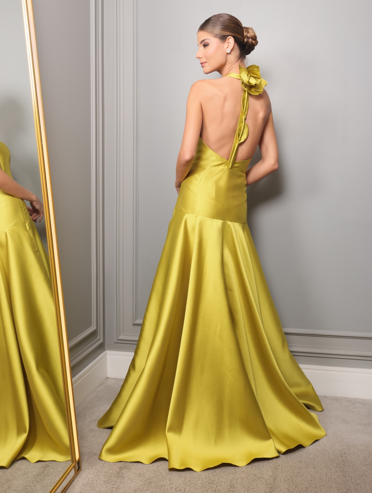 Ayla Green Backless Dress