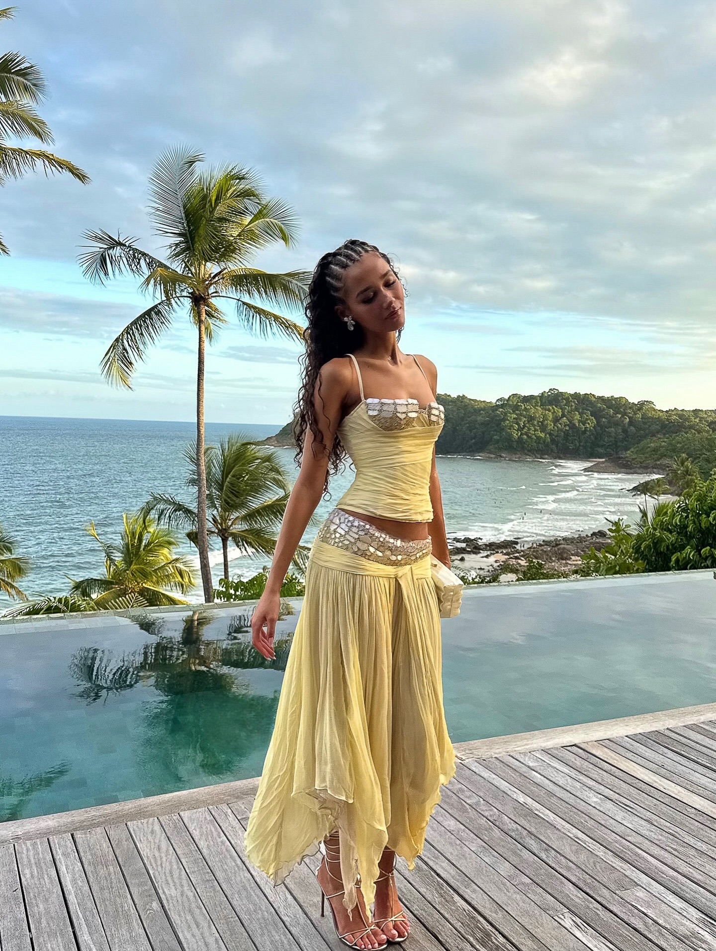 Ayla Yellow Two-Piece Skirt Suit