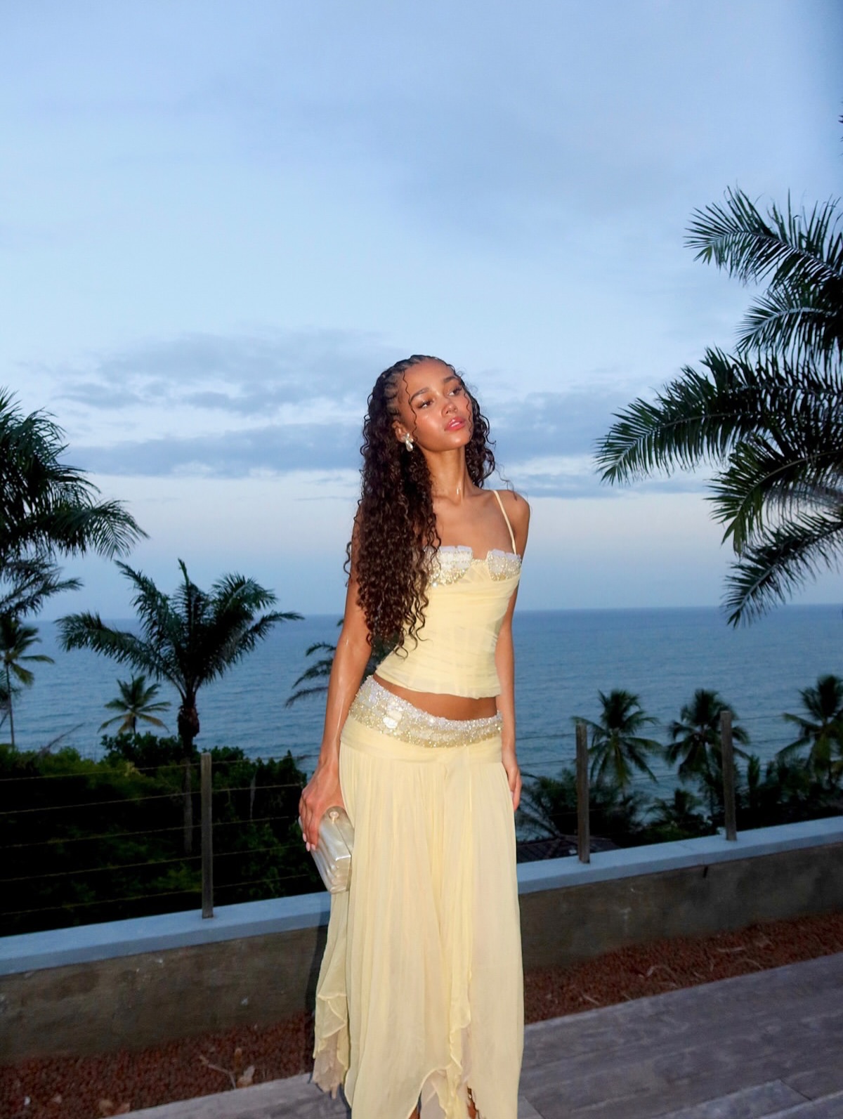 Ayla Yellow Two-Piece Skirt Suit