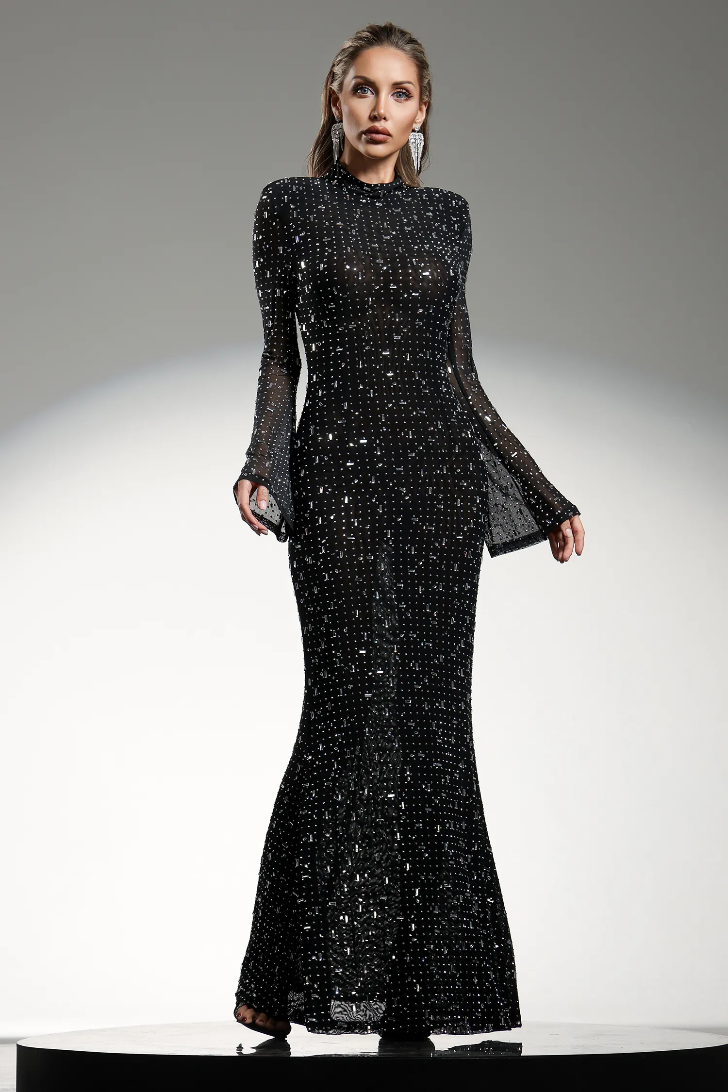 Annabel Black Turtleneck Long Dress