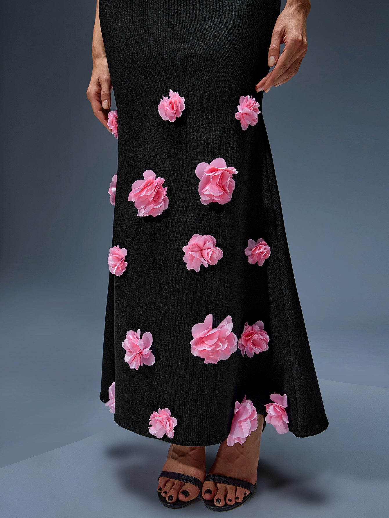 Aliyah Flowers Bandage Mermaid Dress