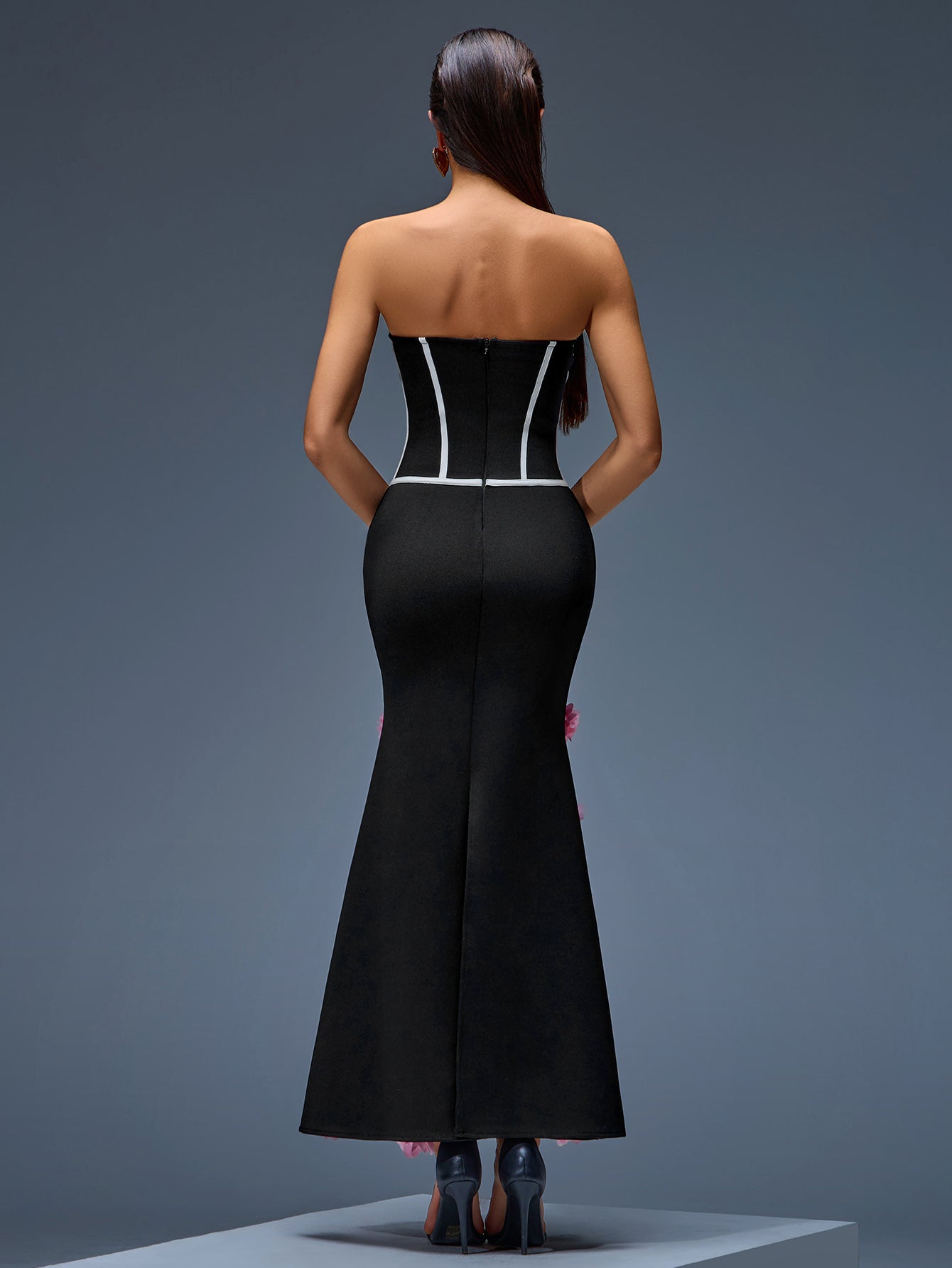 Aliyah Flowers Bandage Mermaid Dress