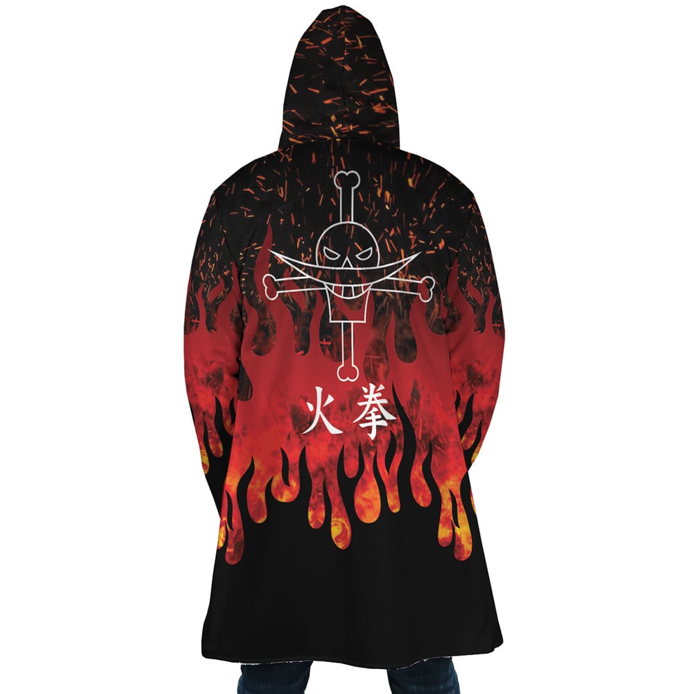 Red Flames Whitebeard Pirates One Piece Dream Cloak Coat