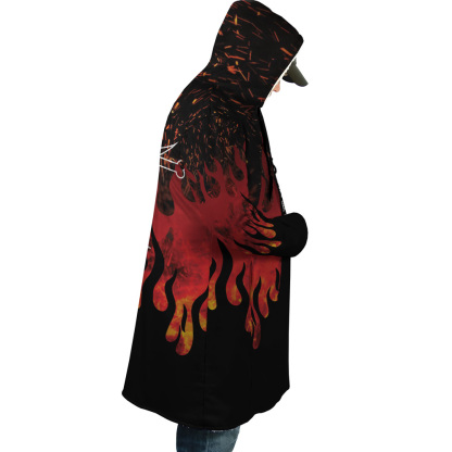 Red Flames Whitebeard Pirates One Piece Dream Cloak Coat
