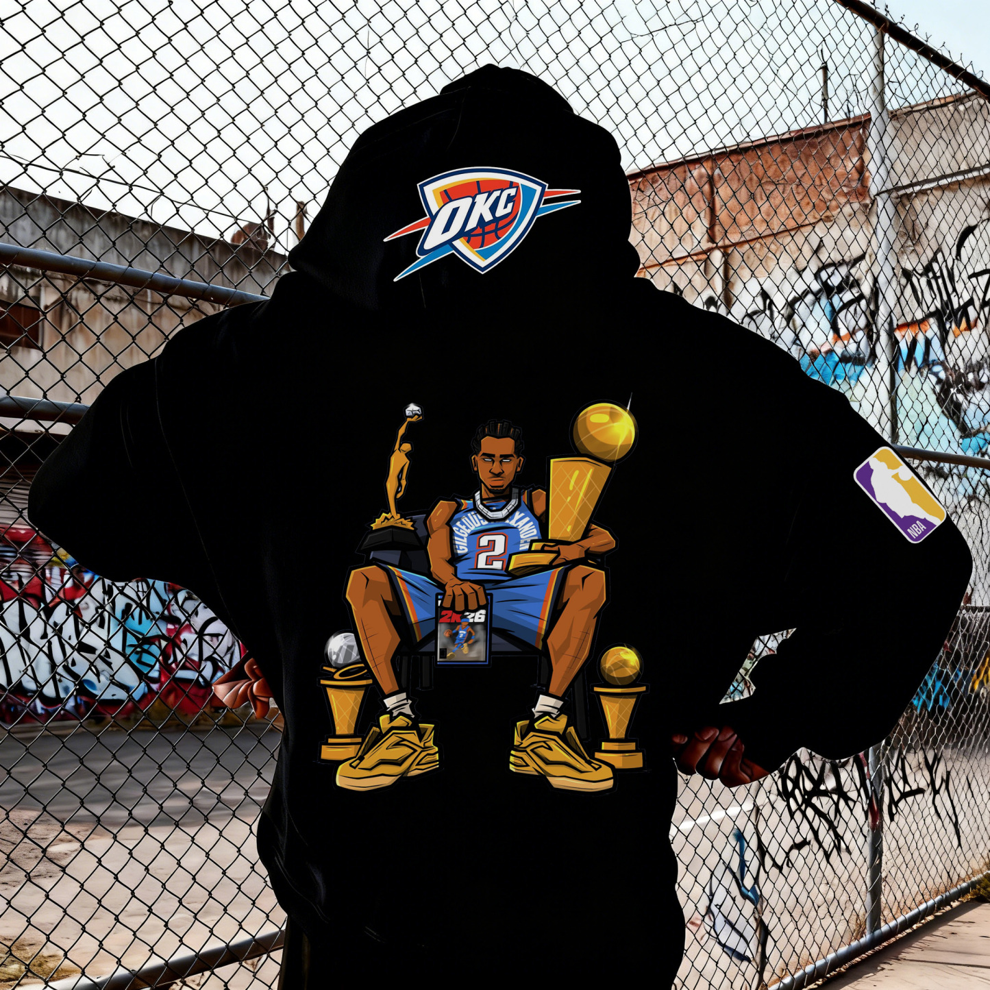 Streetwear Victory King Graphic Art Oversized Pullover Hoodie