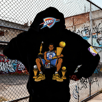 Streetwear Victory King Graphic Art Oversized Pullover Hoodie