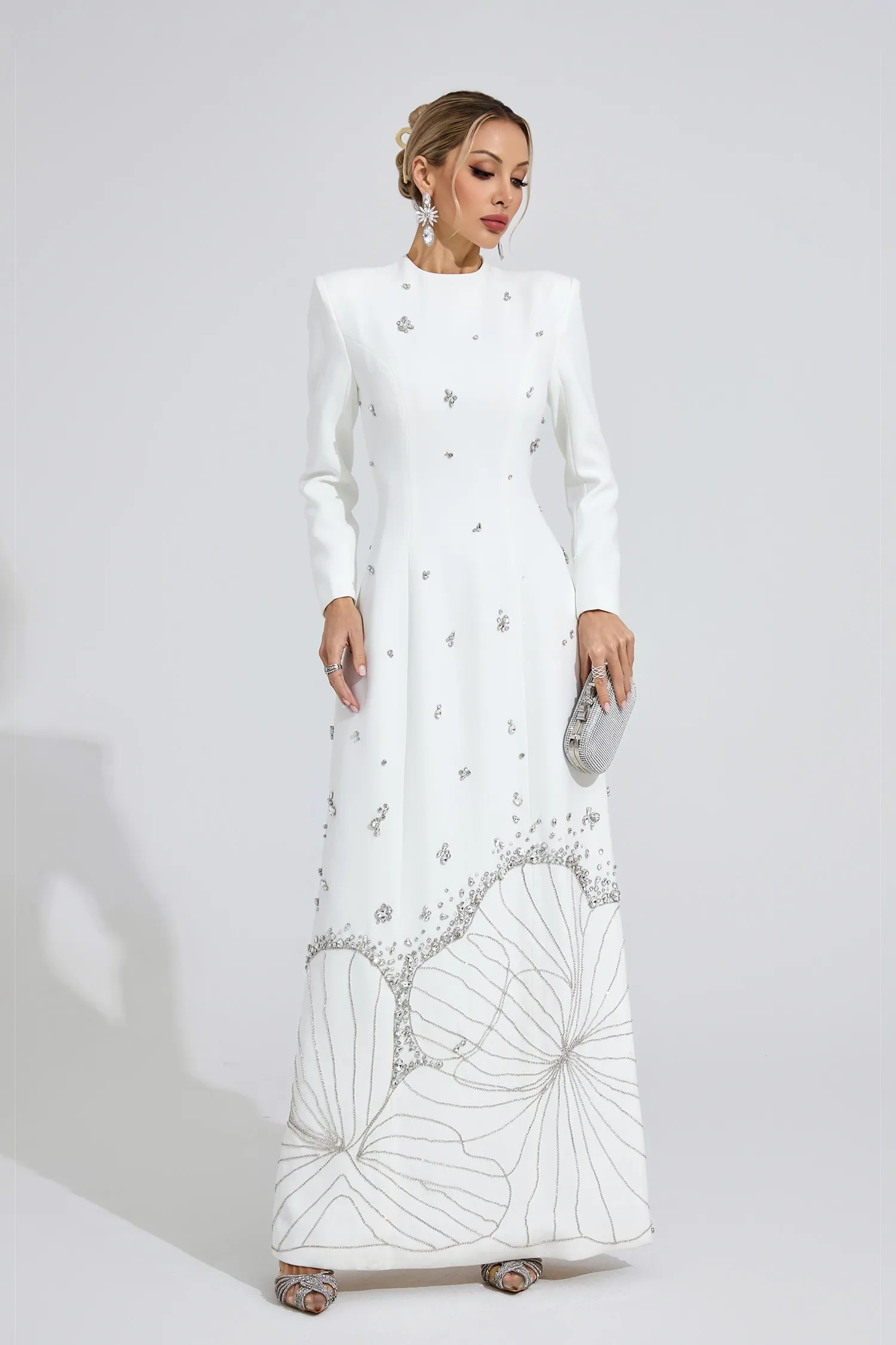 Annabel Black Fitted Long Dress