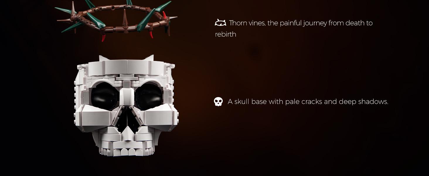 Supreowls Skull Roses Flower Bouquet Building Set, Botanical Collection Kit for Adult Women, Gift for Mother’s Day for Her/Girlfriend/Mom/Wife/Couple, Goth Horror Skeleton Pot Home Table Decor Aesthetic Supreowls Skull Roses Flower Bouquet Building Set, Botanical Collection Kit for Adult Women, Gift for Mother’s Day for Her/Girlfriend/Mom/Wife/Couple, Goth Horror Skeleton Pot Home Table Decor Aesthetic