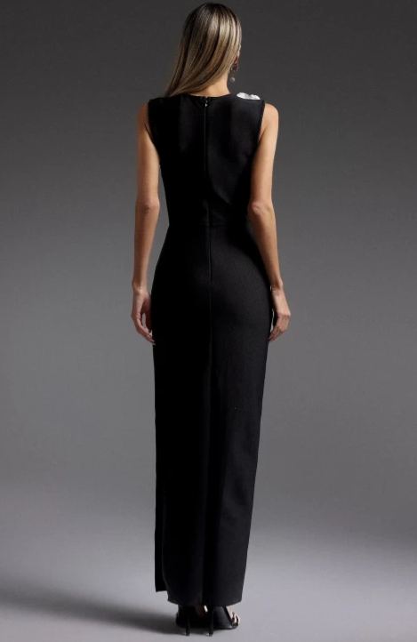 Arianne Black V-Neck Slip Dress