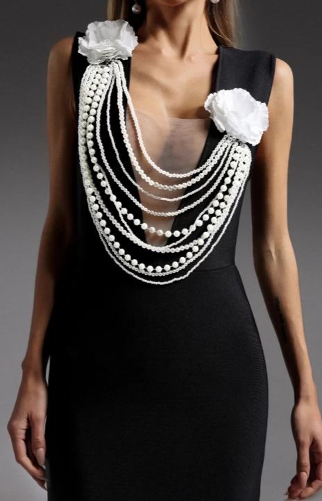 Arianne Black V-Neck Slip Dress