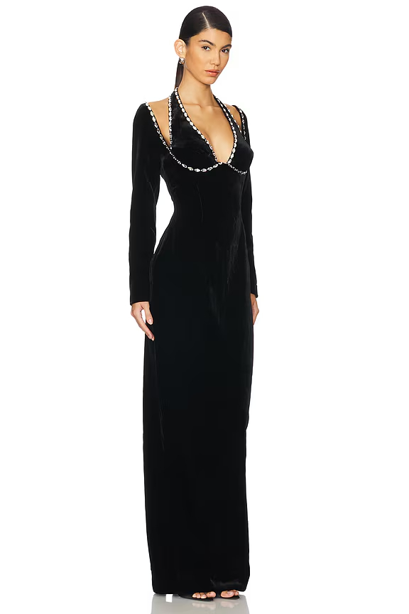 Aliyah Sleeveless round neck evening gown