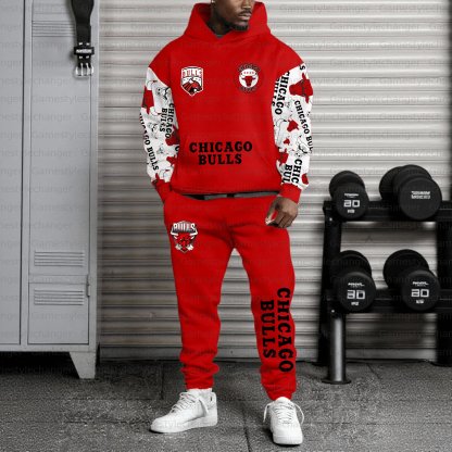 (Fleece-Lined Hoodie) 3D Printed Pullover Hoodie And Sweatpant 2pcs Tracksuits