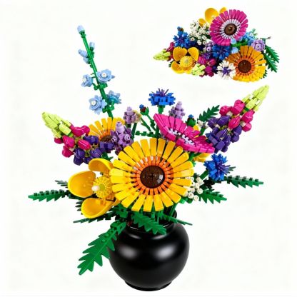 Fomantic Flower Bouquet Rose Orchid Building Block Bricks Toy DIY Potted Illustration Holiday For Girlfriend Gifts 939PCS Bricks