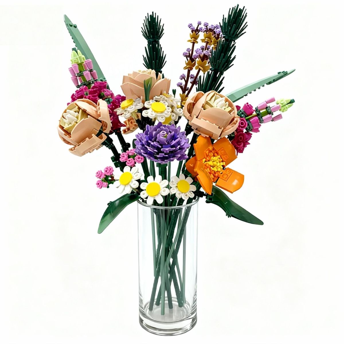 Flower Bouquet Bricks with LED lighting Kit, compatible with 10280 for Adults 856PCS