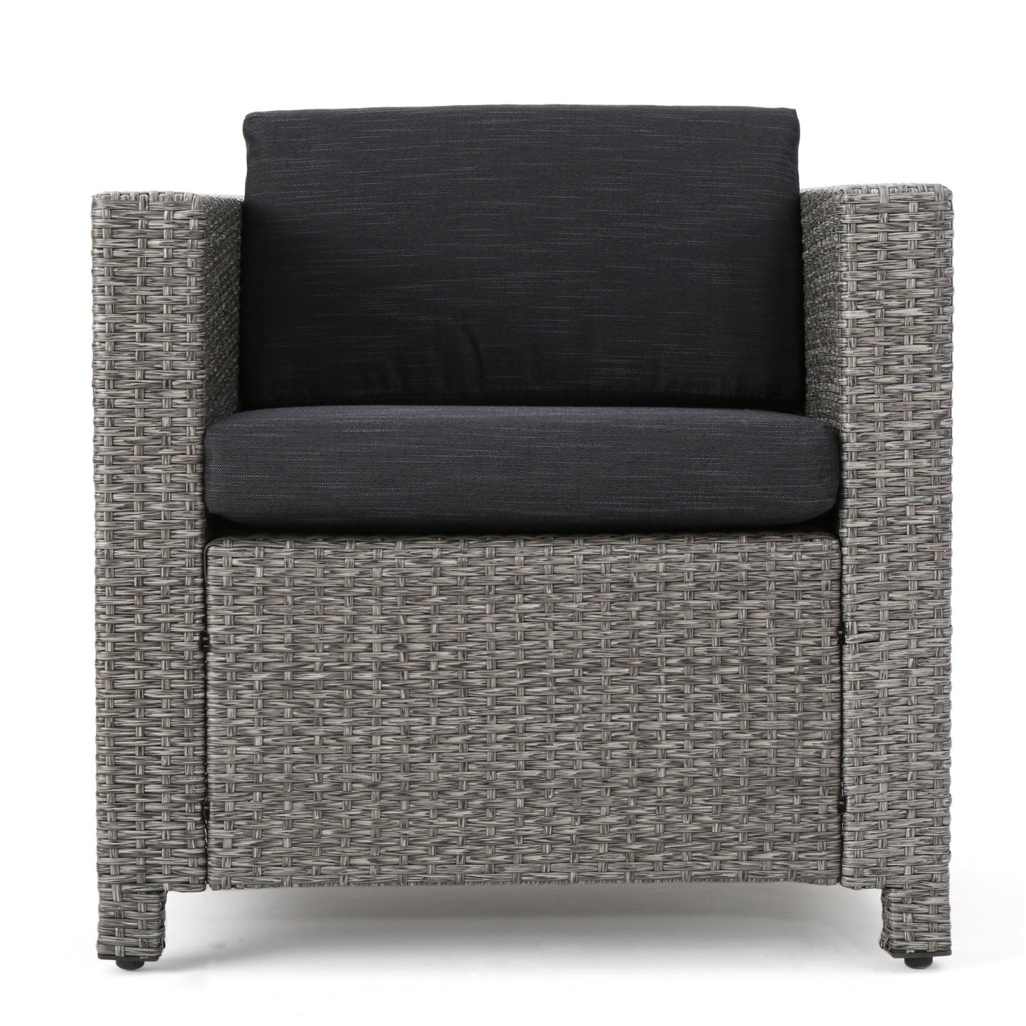 4-Piece Patio Wicker Sofa Set – Loveseat + 2 Club Chairs + Table – All-Weather, Water-Resistant Outdoor Furniture