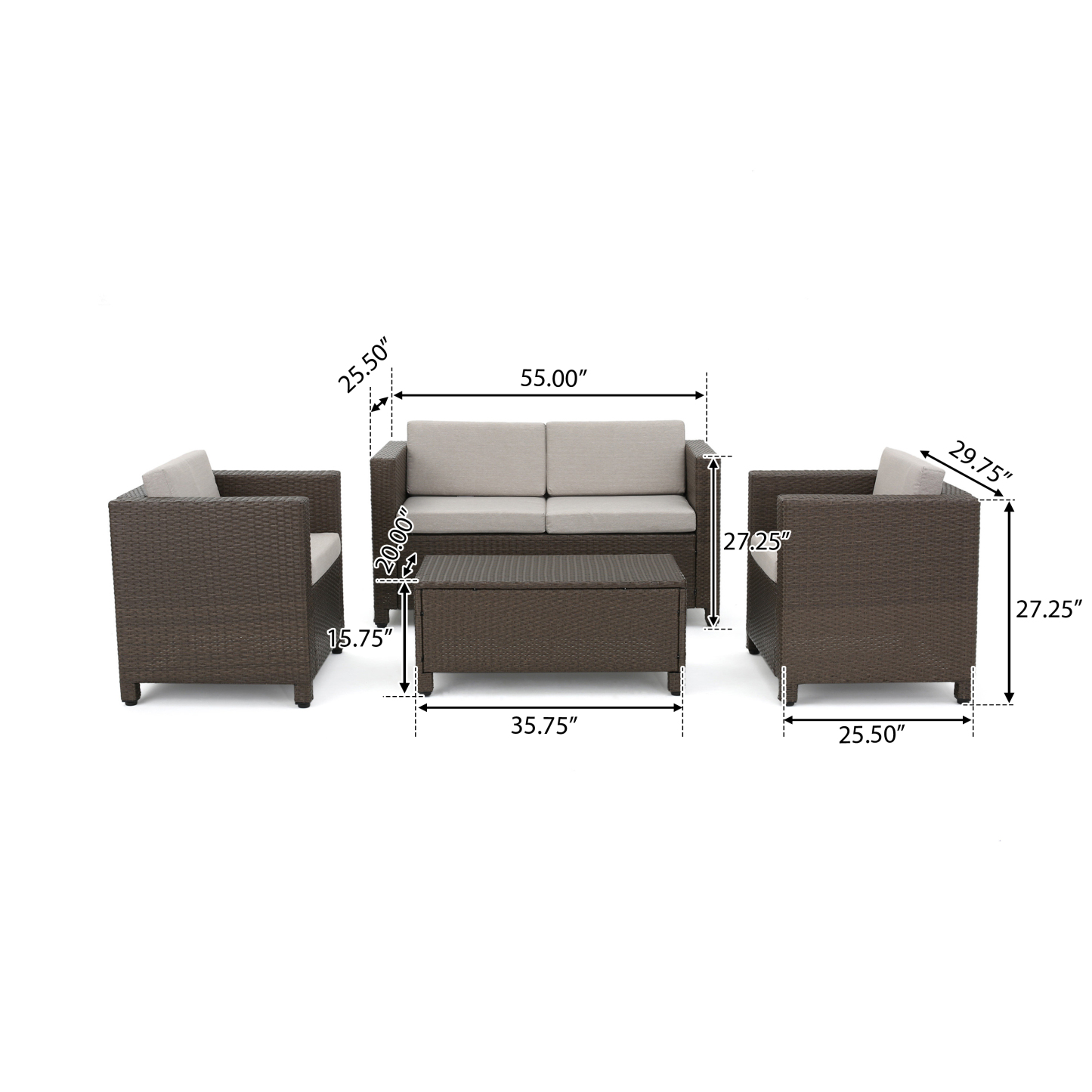Puerta 4pc Set Outdoor Sofa