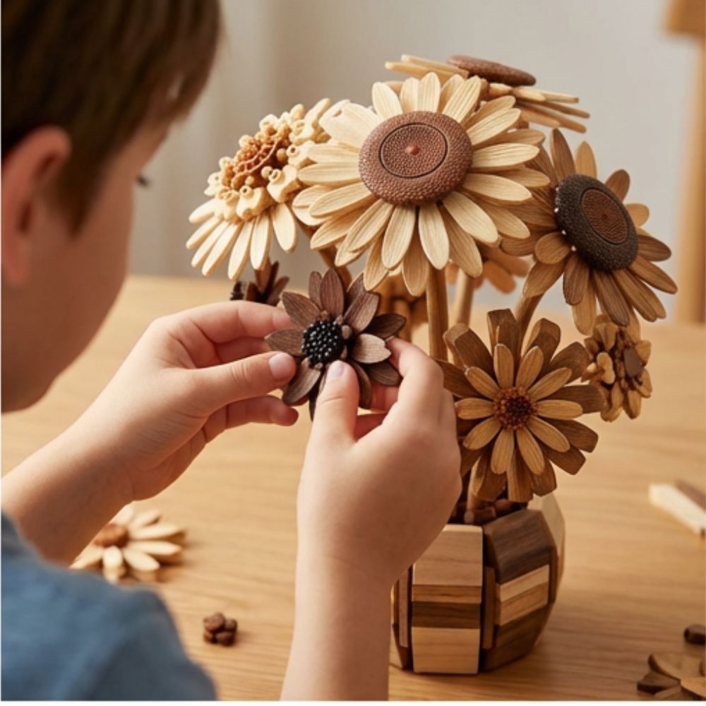 Sunflower Building Set Flowers with Vase Van Gogh Botanical Collection 1009pcs Compatible with Lego Ideal for Home and Office Decor Art Lover's  Gift