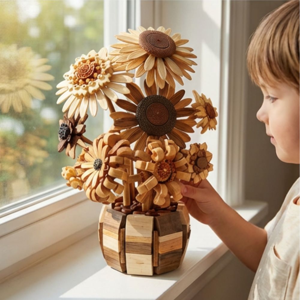 Sunflower Building Set Flowers with Vase Van Gogh Botanical Collection 1009pcs Compatible with Lego Ideal for Home and Office Decor Art Lover's  Gift