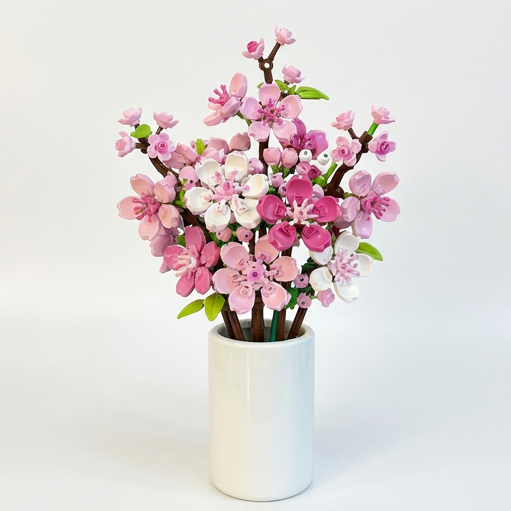 Simulation bouquet building block flower romantic pink flower decorationFlower Bouquet Bricks for Adults 704pcscs