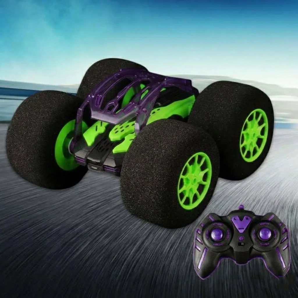 Remote Control Car Indoor 2.4G Soft Wheels RC Truck 4CH 20kmH 4WD Monster Jumping Aged 5+ Orange Racing Play