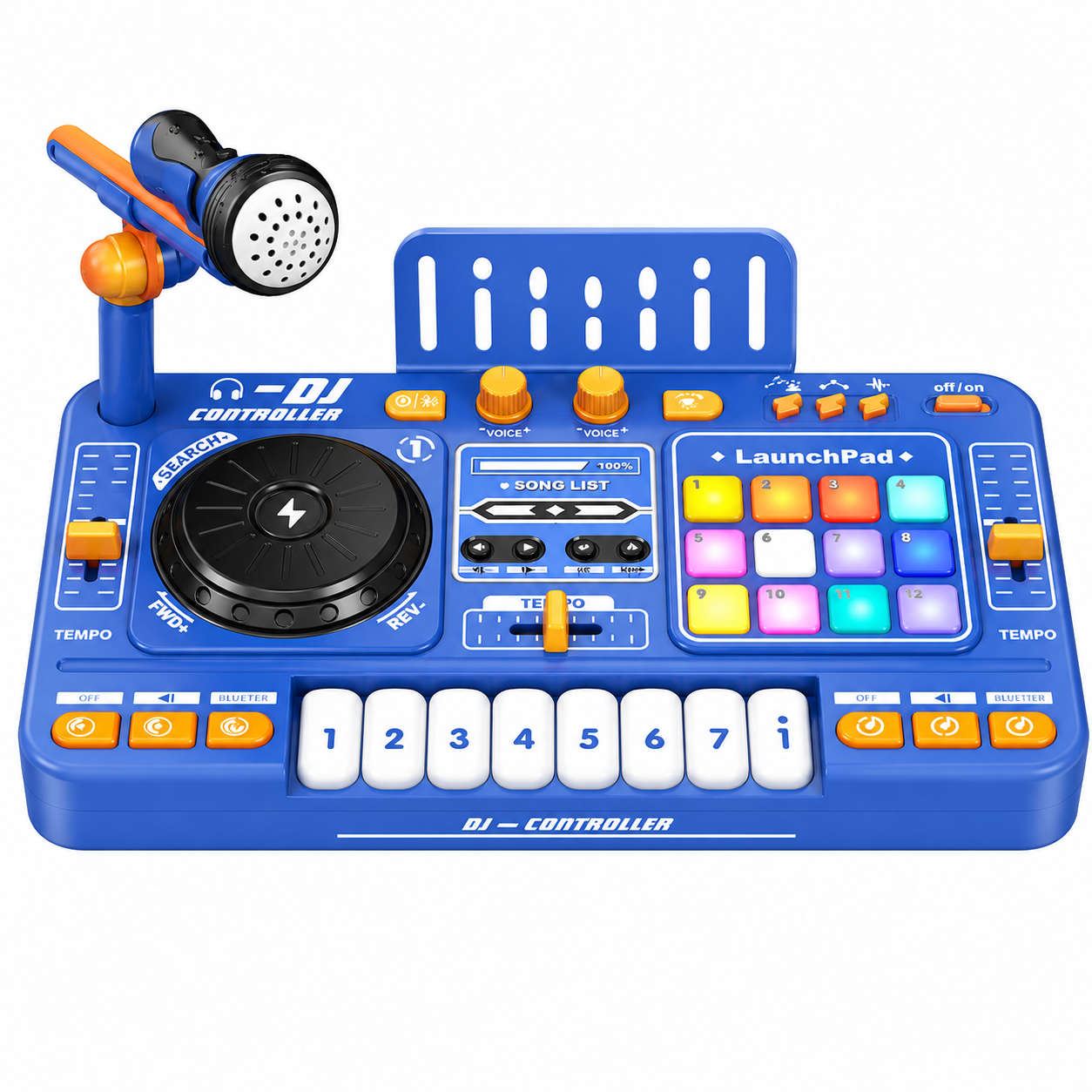DJ Mixer Toys for Kids, Electronic Musical DJ Toys with Lights and Songs, Sound Effects with Microphone, Birthday Gifts for Boys Girls