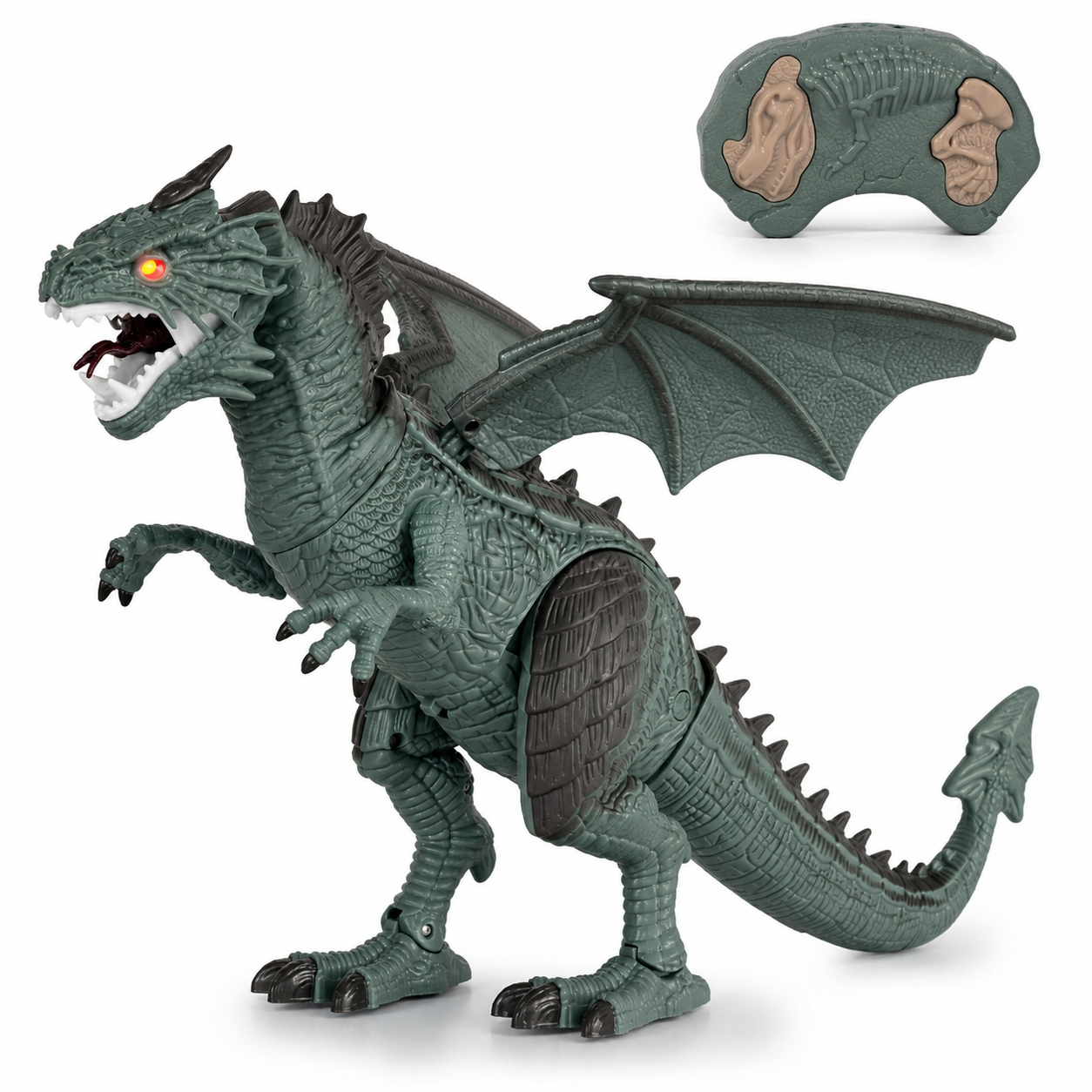 Remote Control Toys, LED Light Walking, Roaring and Spraying Smoke, Realistic Toys for Boys and Girls Ages 5-12 