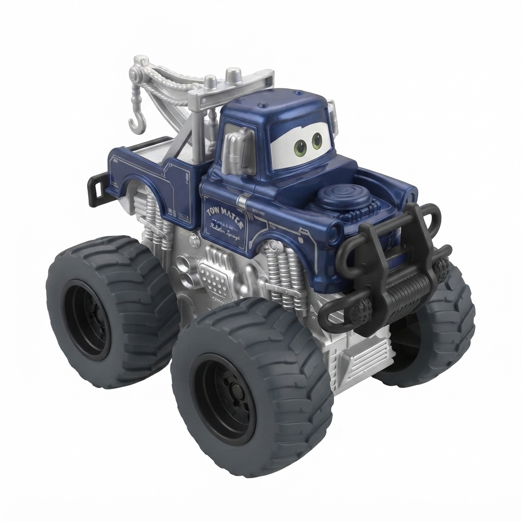 Cars Mater Diecast Monster Truck - Custom Blue Edition, 3.5-inch Large Wheel Toy, Kids Ages 3+