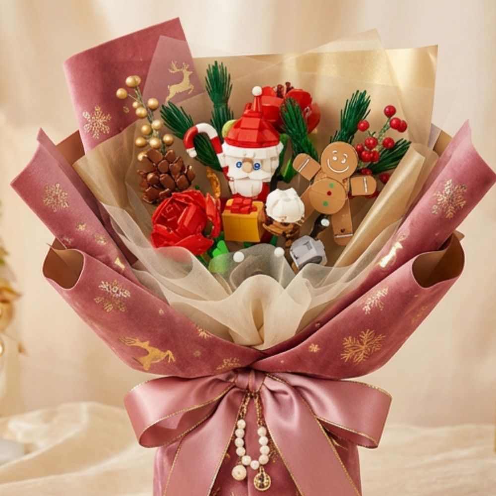 2024 Advent Calendar 24 Days Flower Bouquet Building Block Christmas Countdown Calendar,Artificial Wildflower Botanical Collection