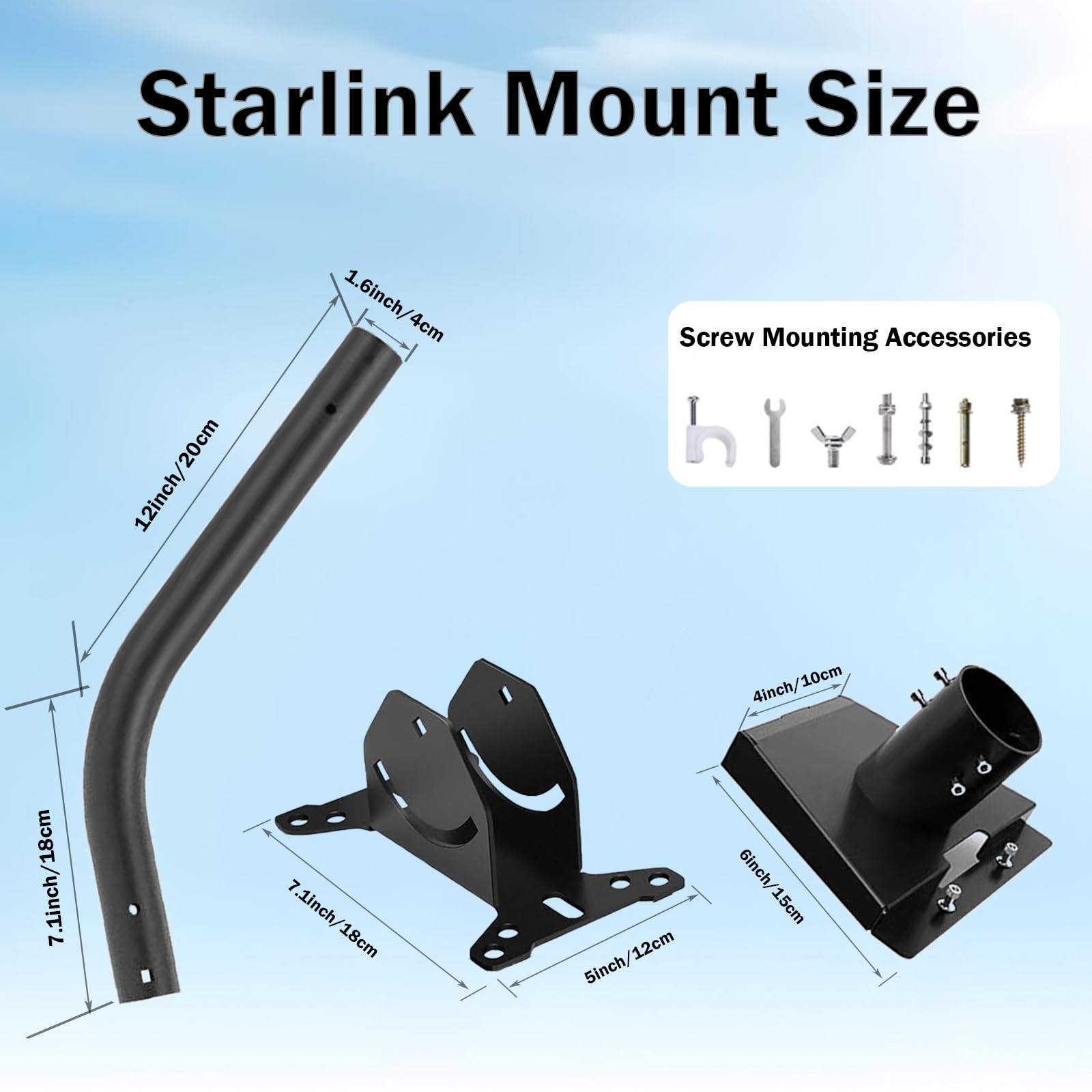 Starlink Gen 3 Mount,Starlink Mounting Kit,Starlink Wall Mount,Includes Pipe Adapter,Starlink Gen 3 Roof Mount