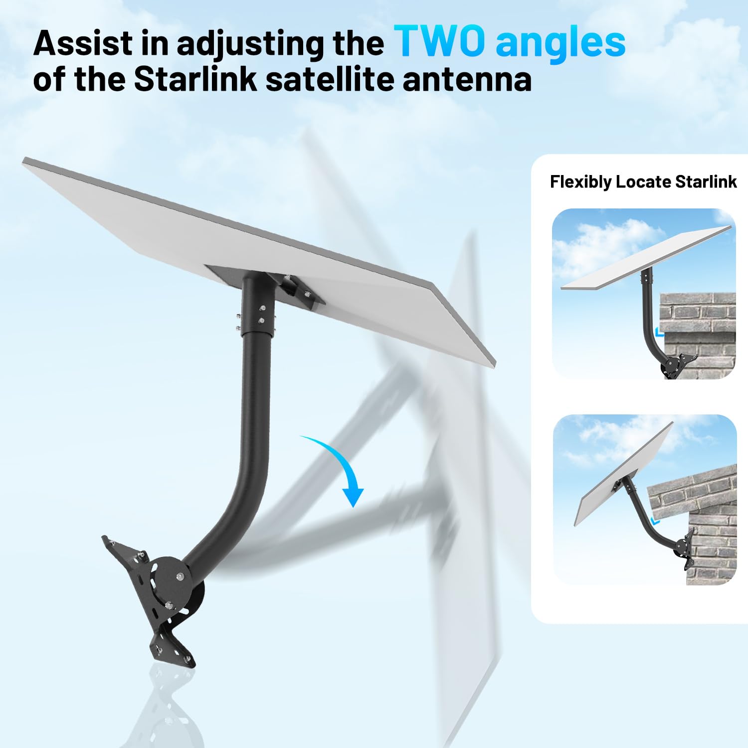 Starlink Gen 3 Mount,Starlink Mounting Kit,Starlink Wall Mount,Includes Pipe Adapter,Starlink Gen 3 Roof Mount
