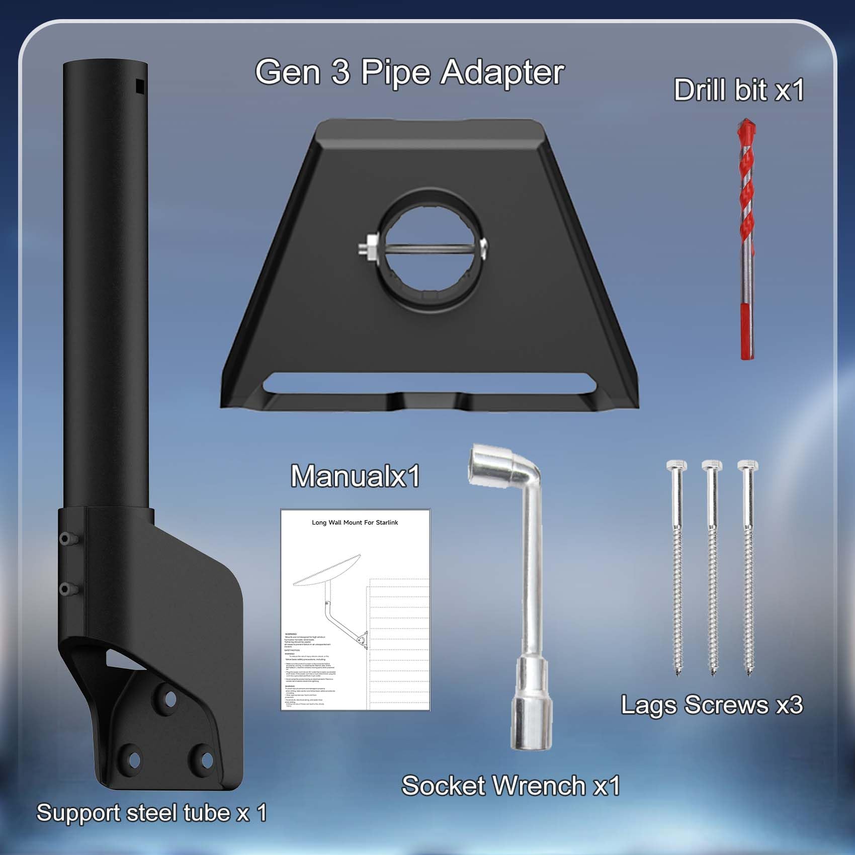 Starlink Gen 3 Mount,360 Degree Adjustable Starlink Short Wall Mount,Starlink Roof Mount,Starlink Mounting Kit,Starlink Pole Mount