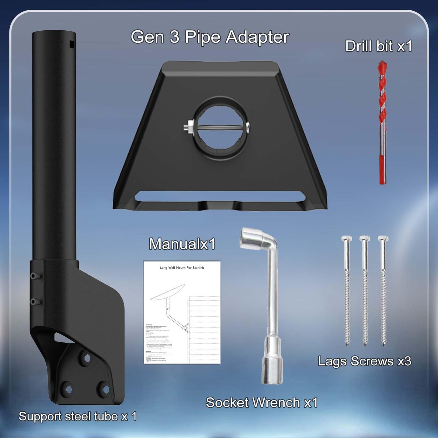 Starlink Gen 3 Mount,360 Degree Adjustable Starlink Short Wall Mount,Starlink Roof Mount,Starlink Mounting Kit,Starlink Pole Mount