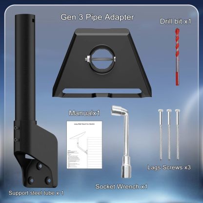 Starlink Gen 3 Mount,360 Degree Adjustable Starlink Short Wall Mount,Starlink Roof Mount,Starlink Mounting Kit,Starlink Pole Mount