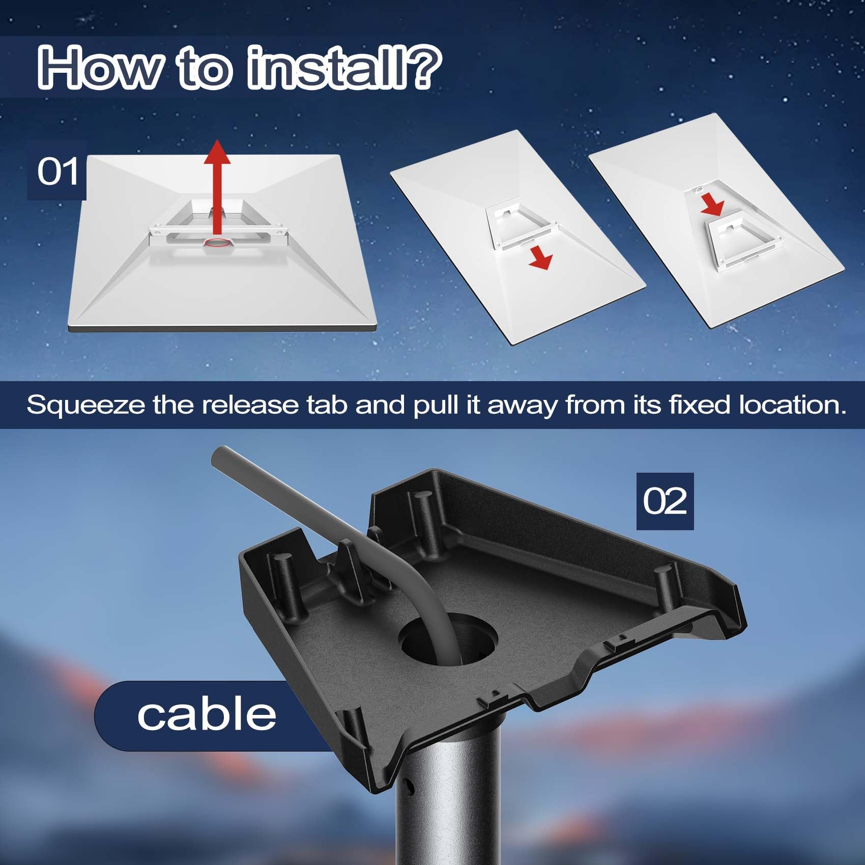 Starlink Gen 3 Mount,360 Degree Adjustable Starlink Short Wall Mount,Starlink Roof Mount,Starlink Mounting Kit,Starlink Pole Mount