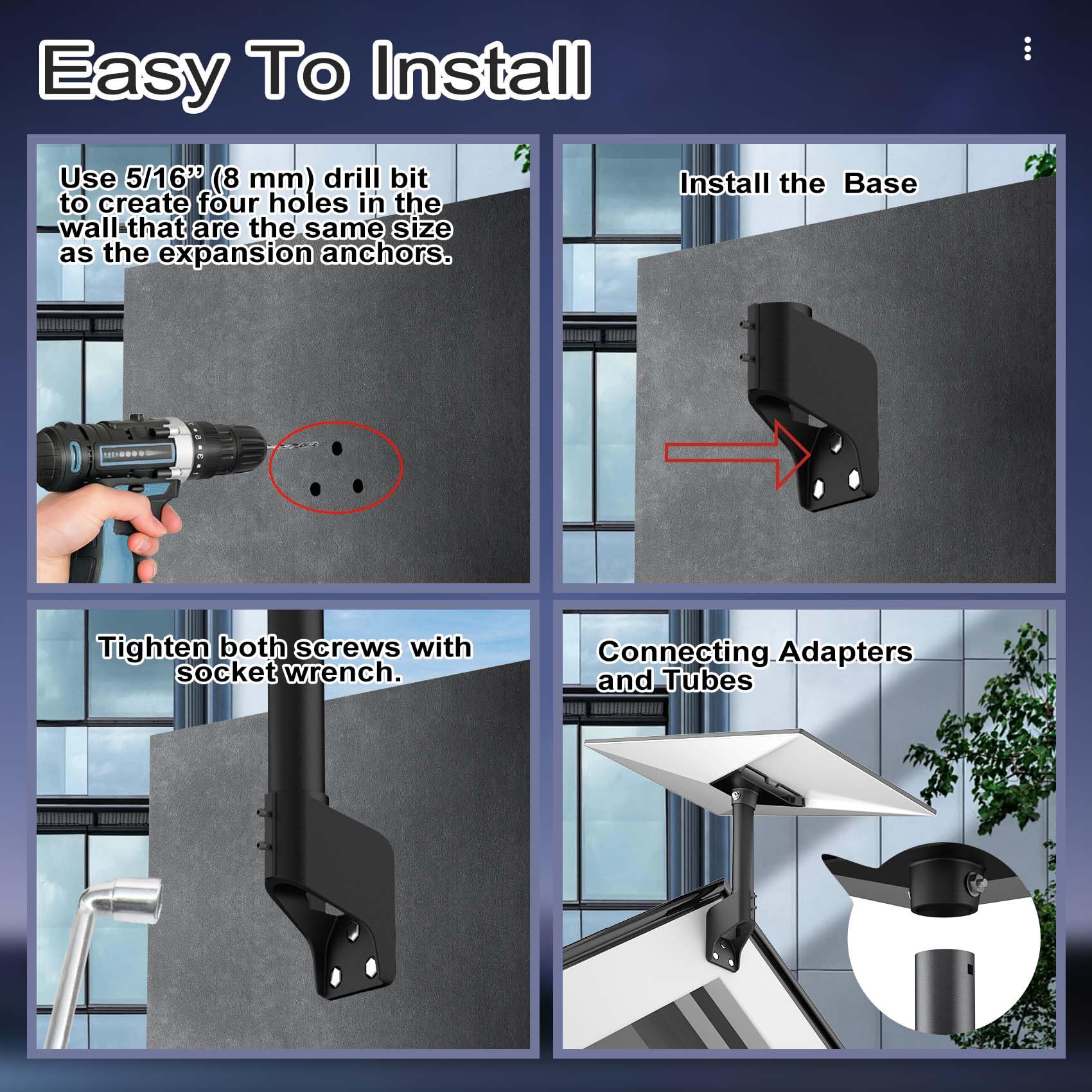 Starlink Gen 3 Mount,360 Degree Adjustable Starlink Short Wall Mount,Starlink Roof Mount,Starlink Mounting Kit,Starlink Pole Mount