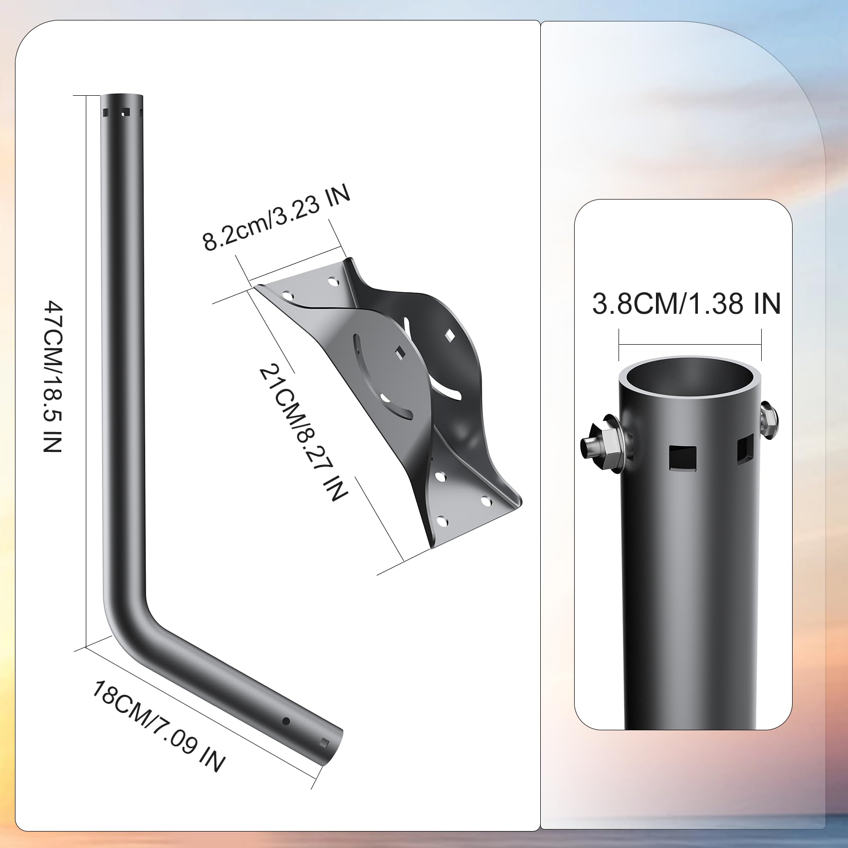 Starlink Gen 3 Mount,66cm Wall Mount/Roof Mount Compatible with V3 Starlink Standard Dish,Adjustable Mounting Kit